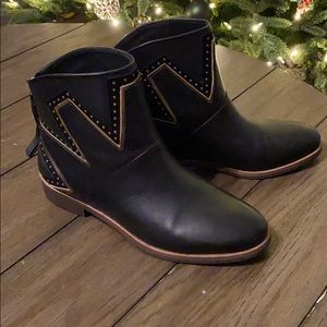 UGG black leather embellished ankle boots